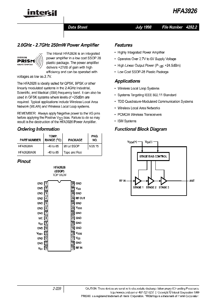 HFA3926_171189.PDF Datasheet