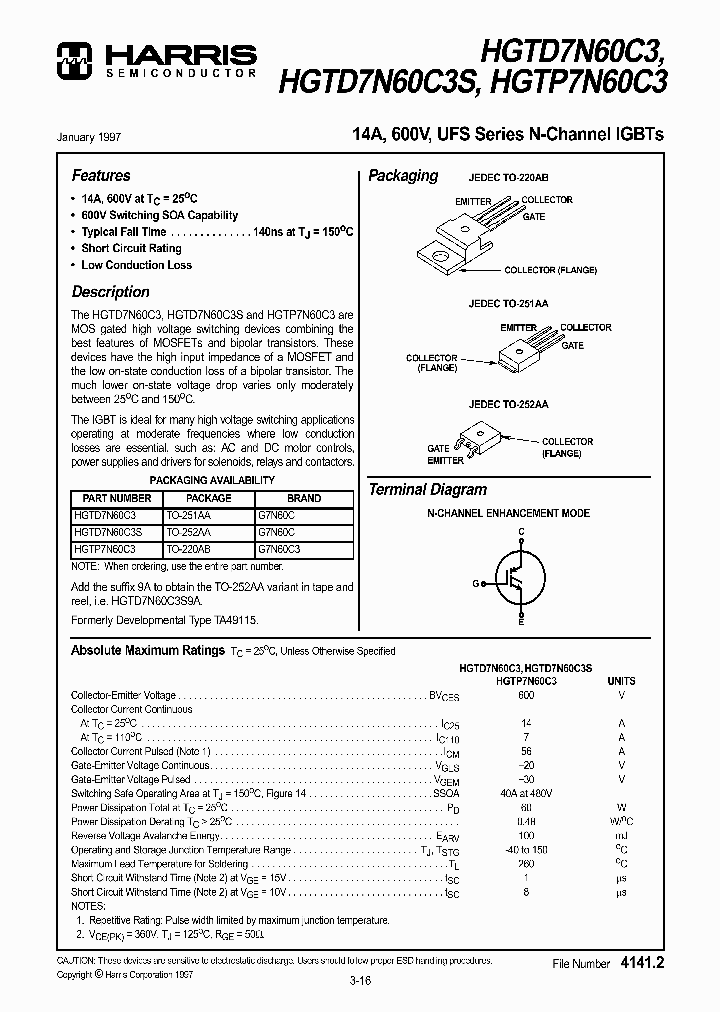 HGTD7N60C3_35743.PDF Datasheet