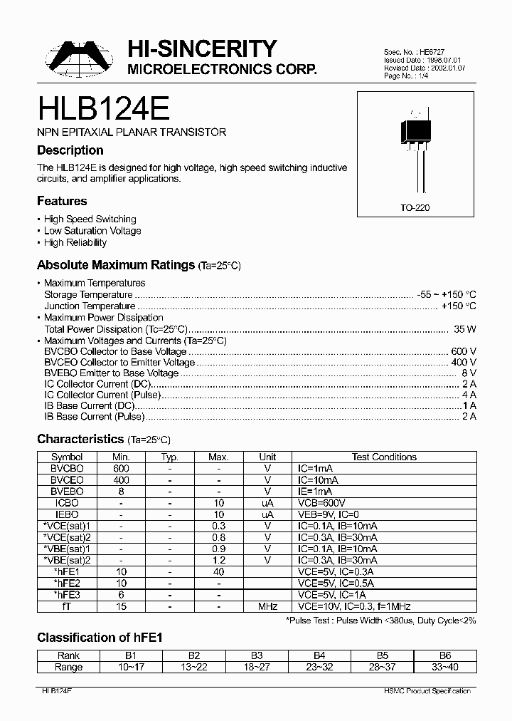 HLB124_750460.PDF Datasheet