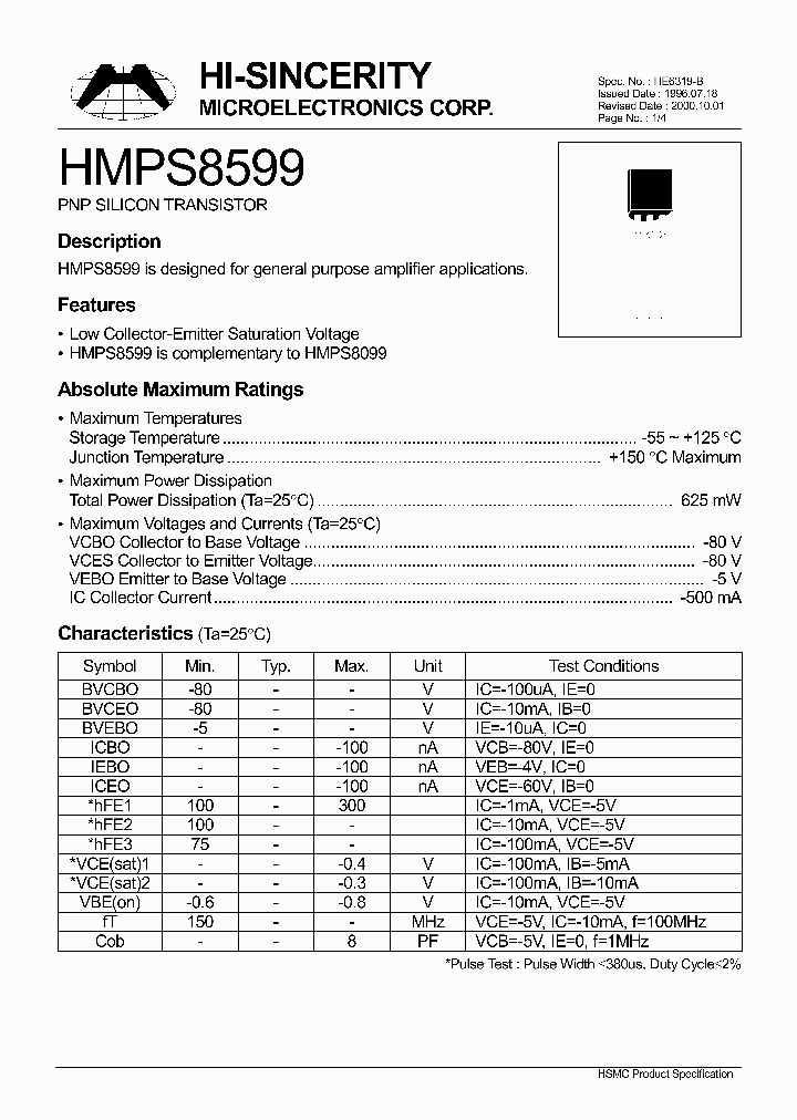 HMPS8599_562438.PDF Datasheet