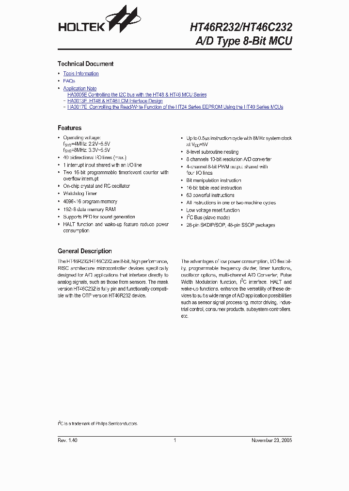 HT46R232_300666.PDF Datasheet
