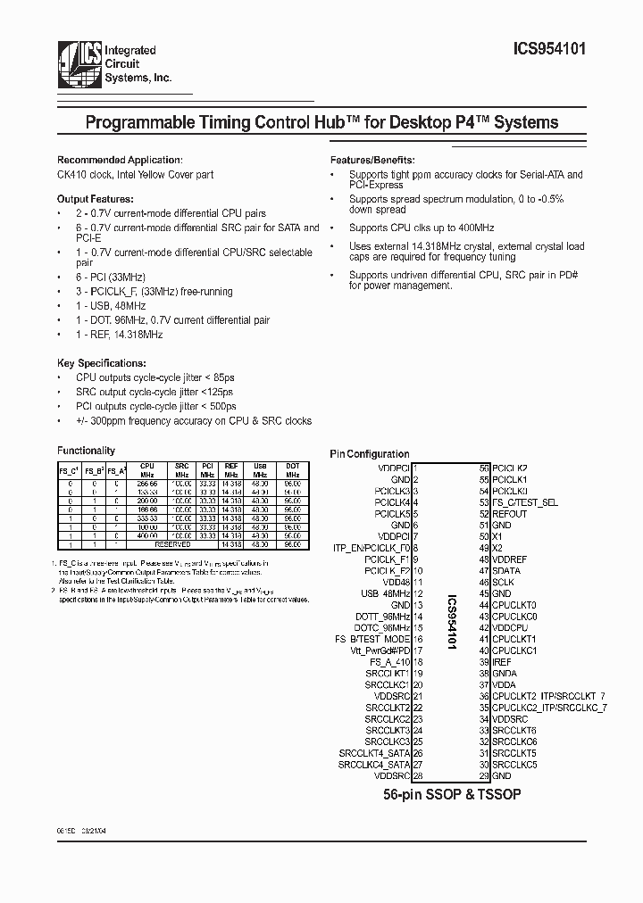 ICS954101YFLFT_567634.PDF Datasheet