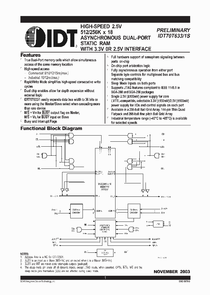 IDT70T633S12BCI_391711.PDF Datasheet