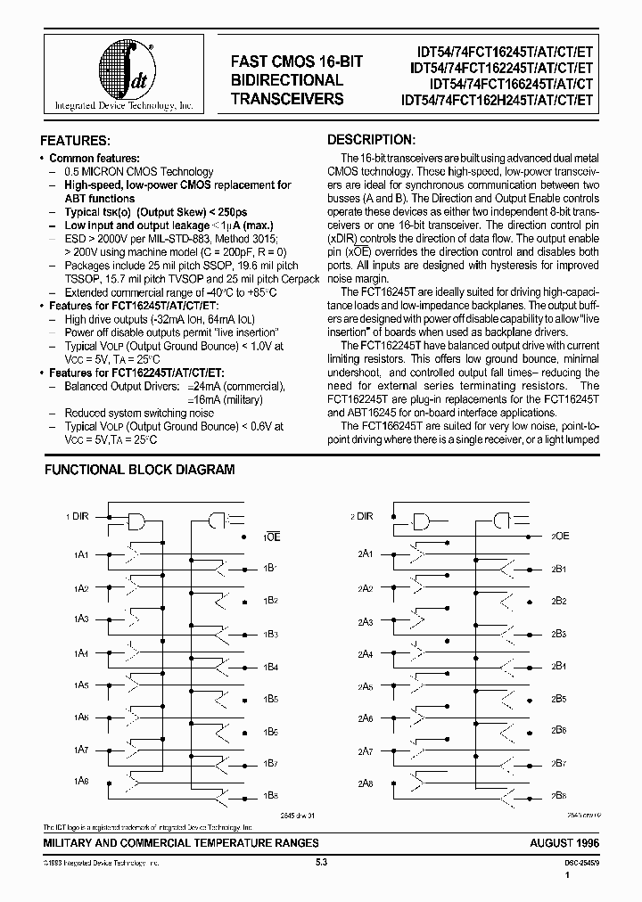 IDT54FCT166H245ATE_147482.PDF Datasheet