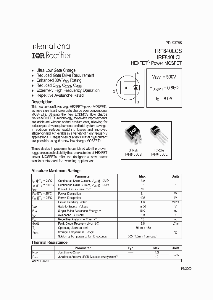 IRF840LCL_2620.PDF Datasheet