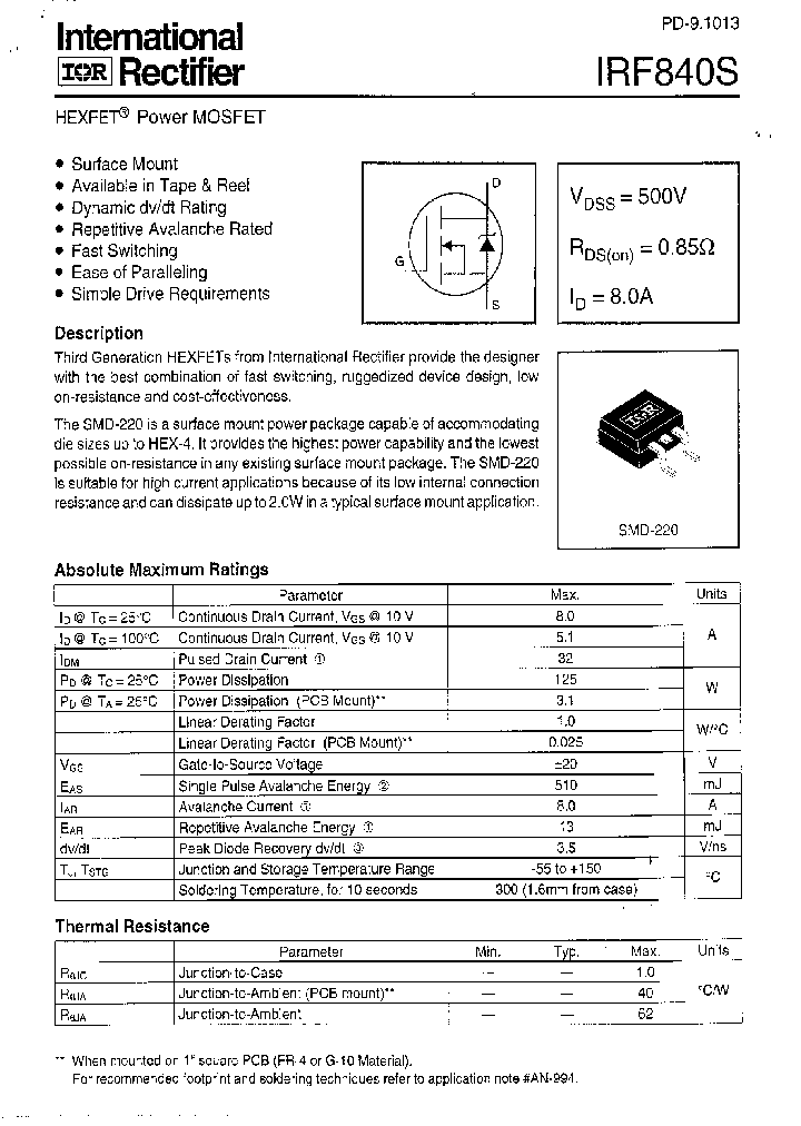 IRF840S_2622.PDF Datasheet