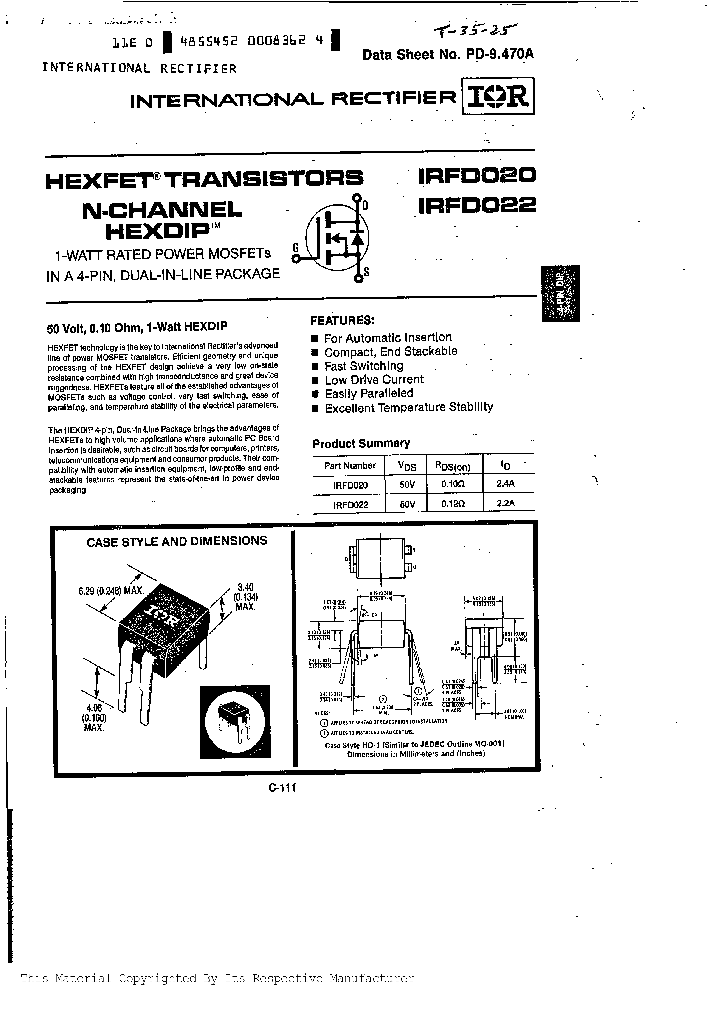 IRFD022_560003.PDF Datasheet