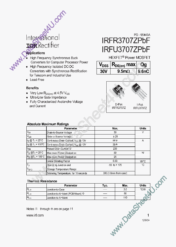 IRFR3707ZPBF_567729.PDF Datasheet