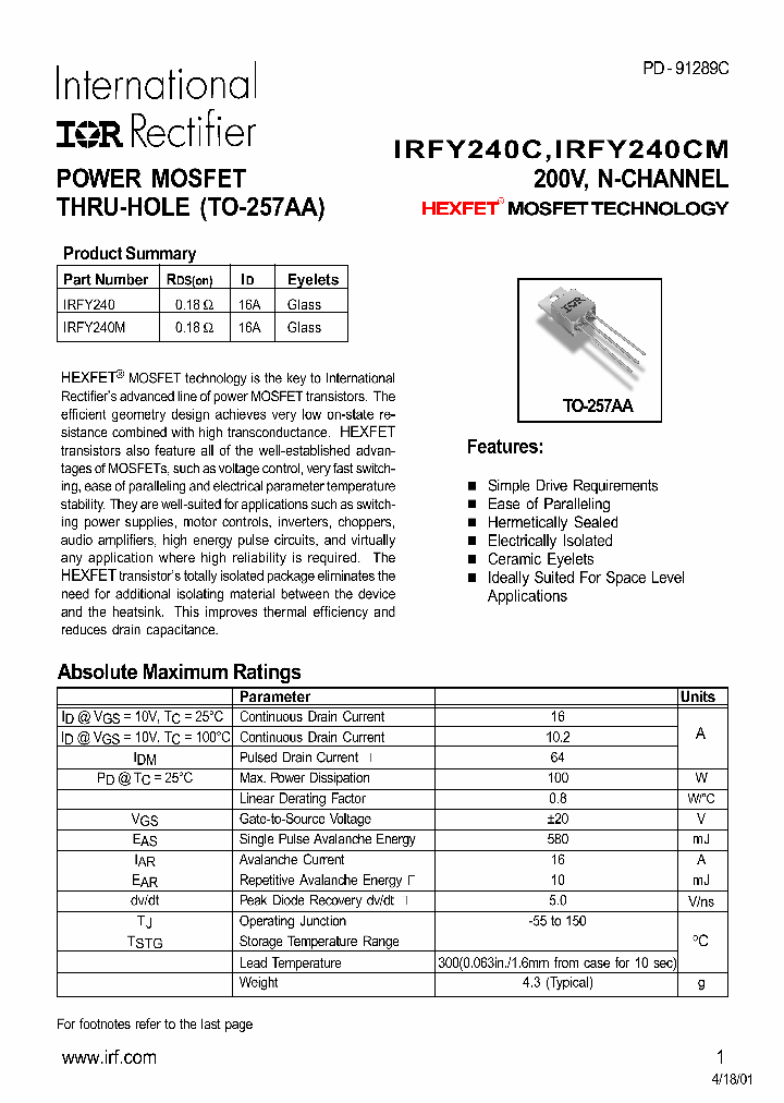 IRFY240C_566314.PDF Datasheet