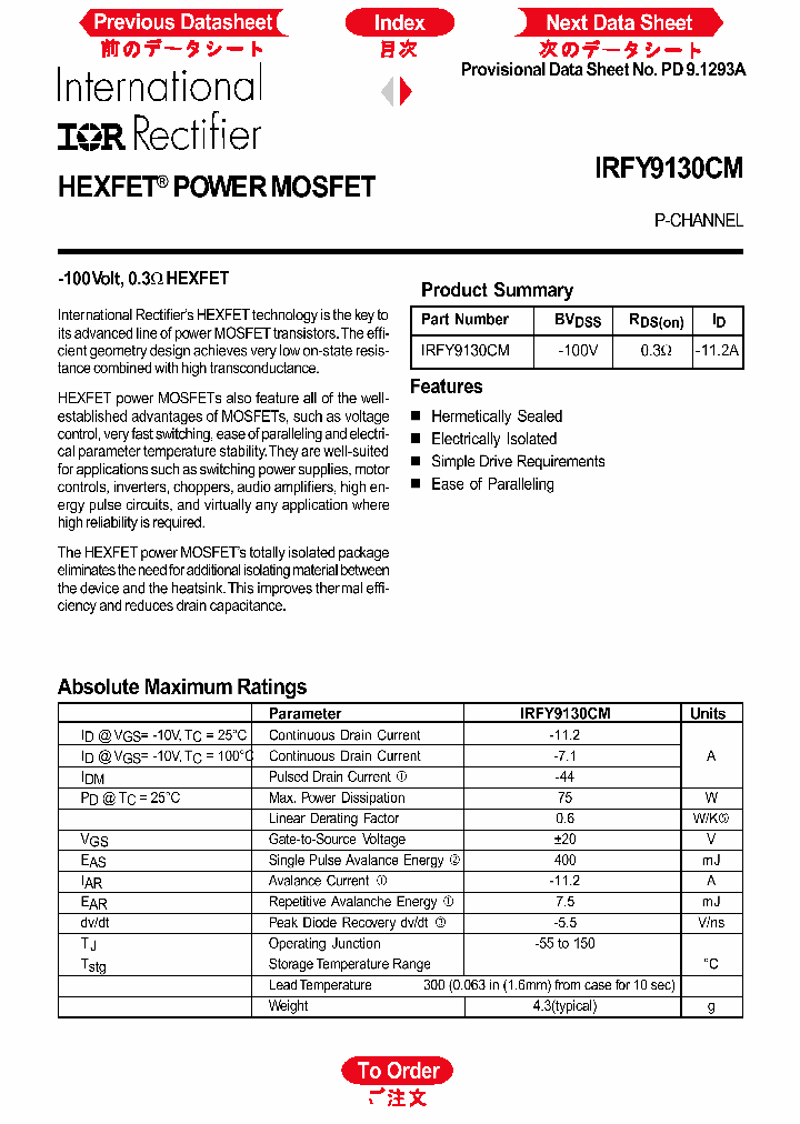 IRFY9130CM_576184.PDF Datasheet