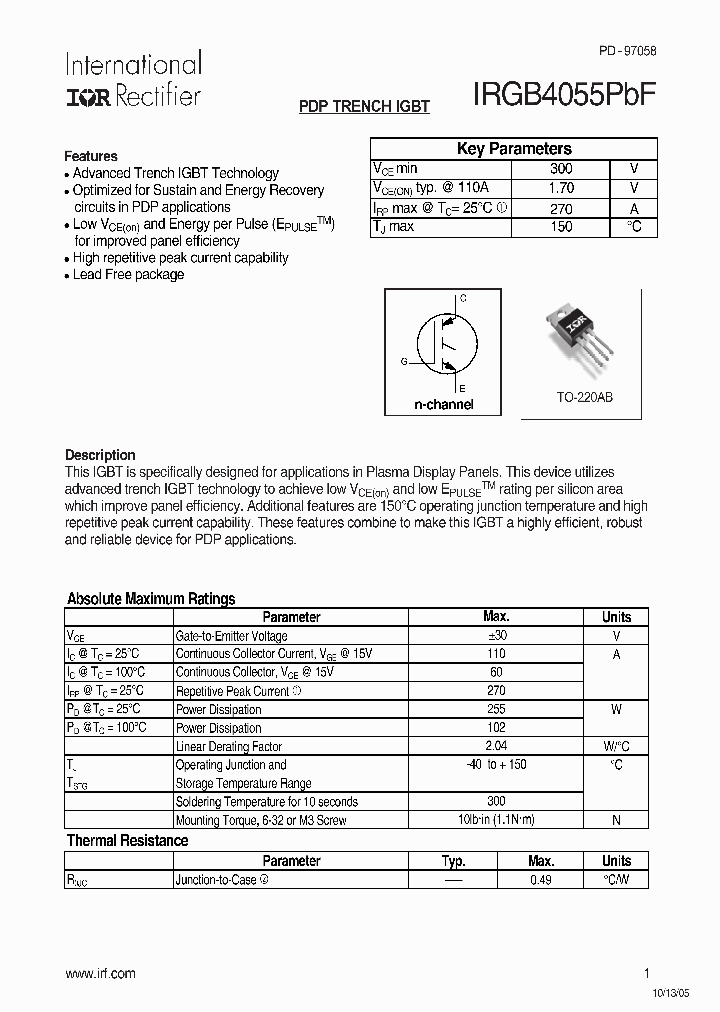 IRGB4055PBF_646643.PDF Datasheet