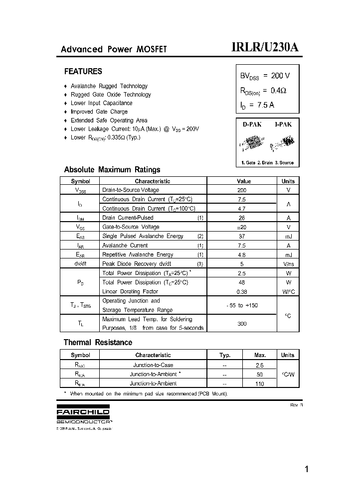 IRLRU230A_62333.PDF Datasheet