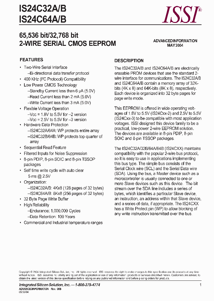IS24C64B_662001.PDF Datasheet