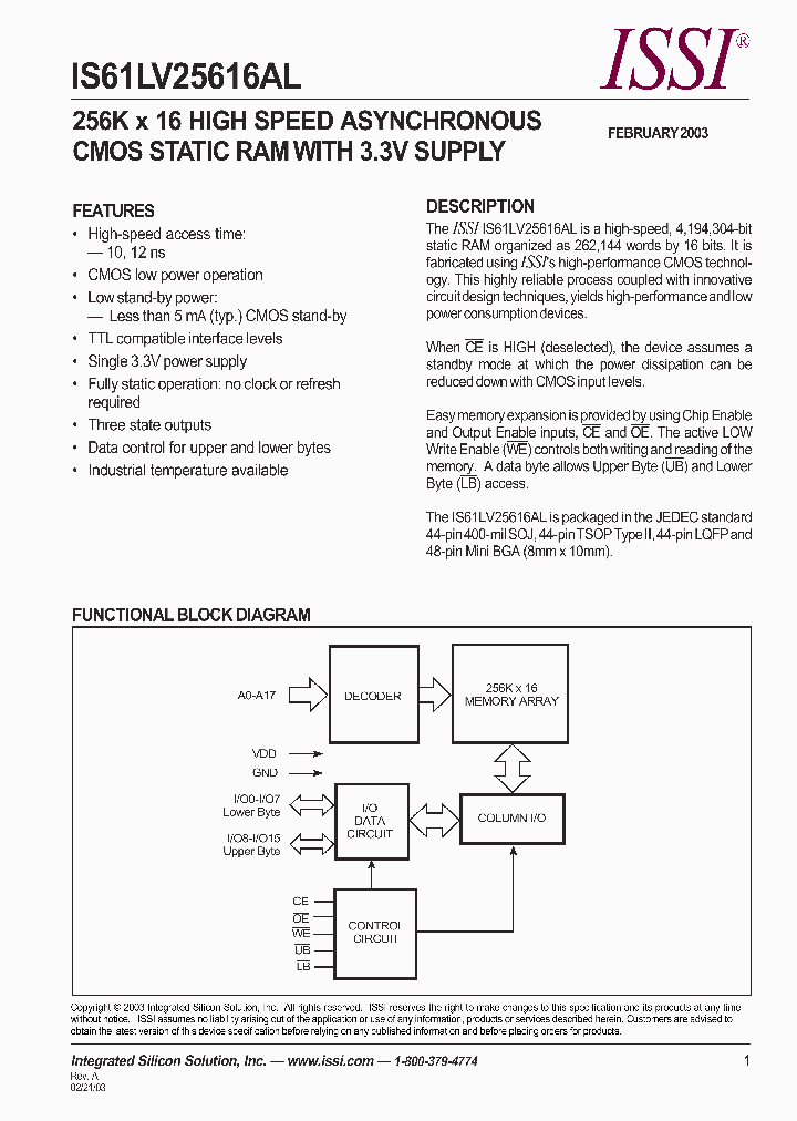 IS61LV25616AL_26904.PDF Datasheet