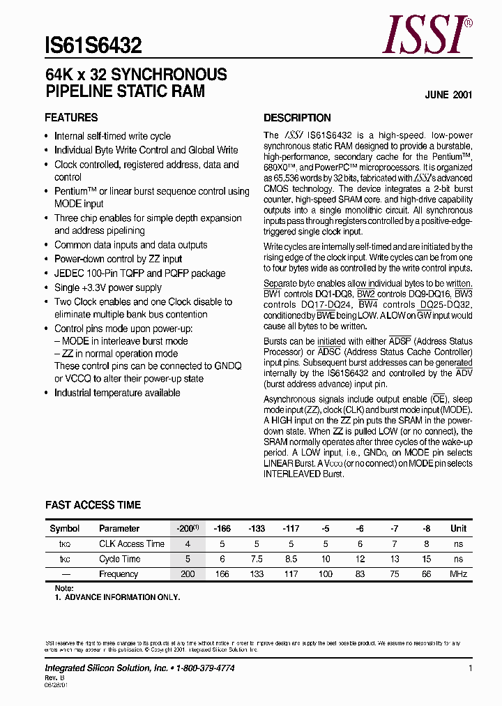 IS61S6432-117TQI_484347.PDF Datasheet
