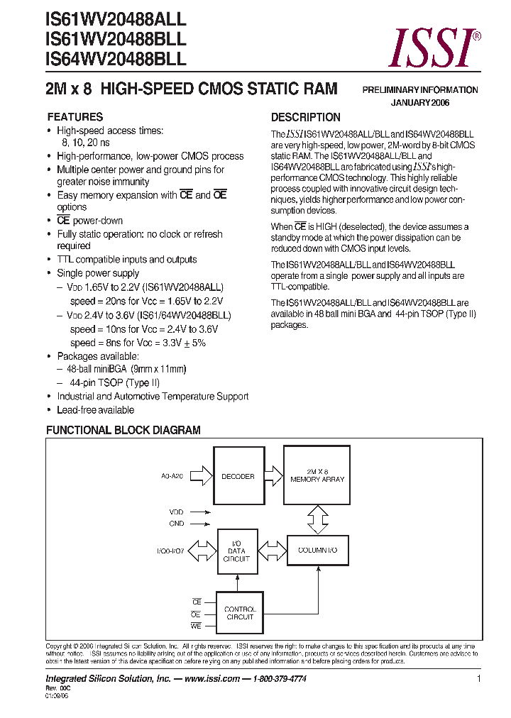 IS61WV20488ALL-20MI_571535.PDF Datasheet