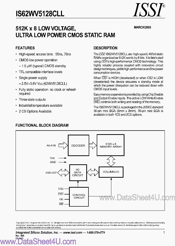 IS62WV5128CLL_583995.PDF Datasheet