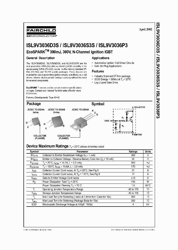 ISL9V3036S3S_703898.PDF Datasheet