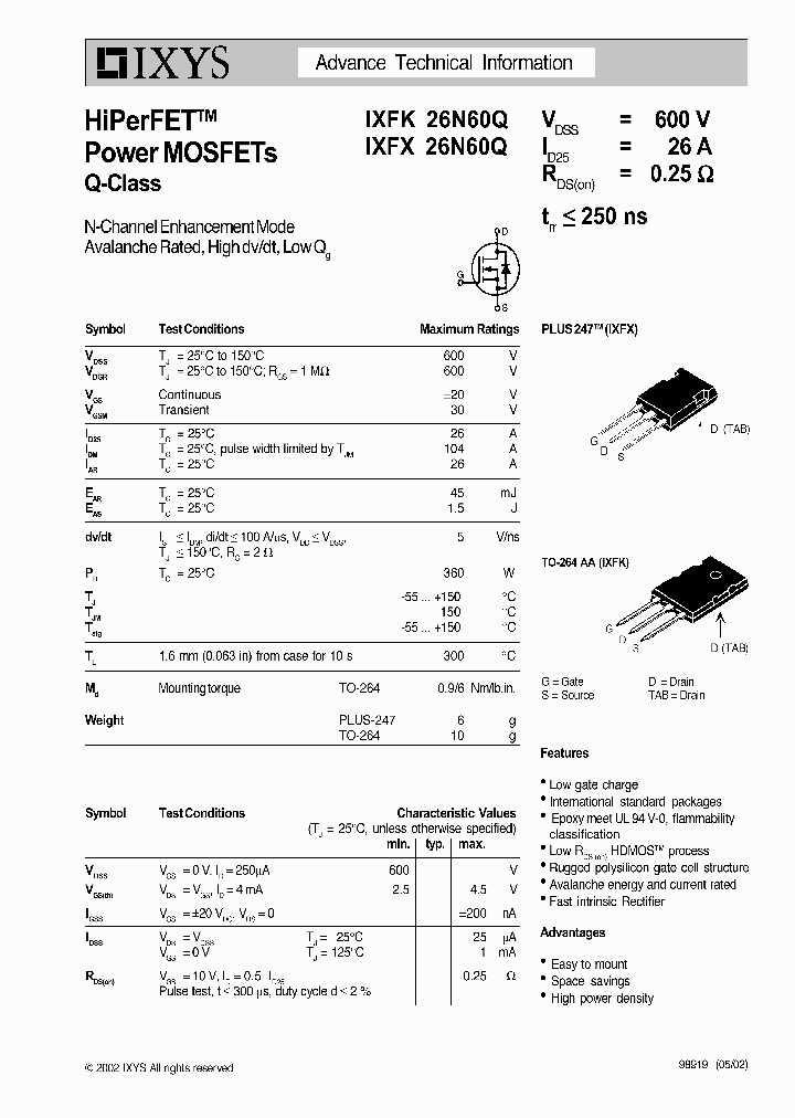 IXFK26N60Q_592611.PDF Datasheet
