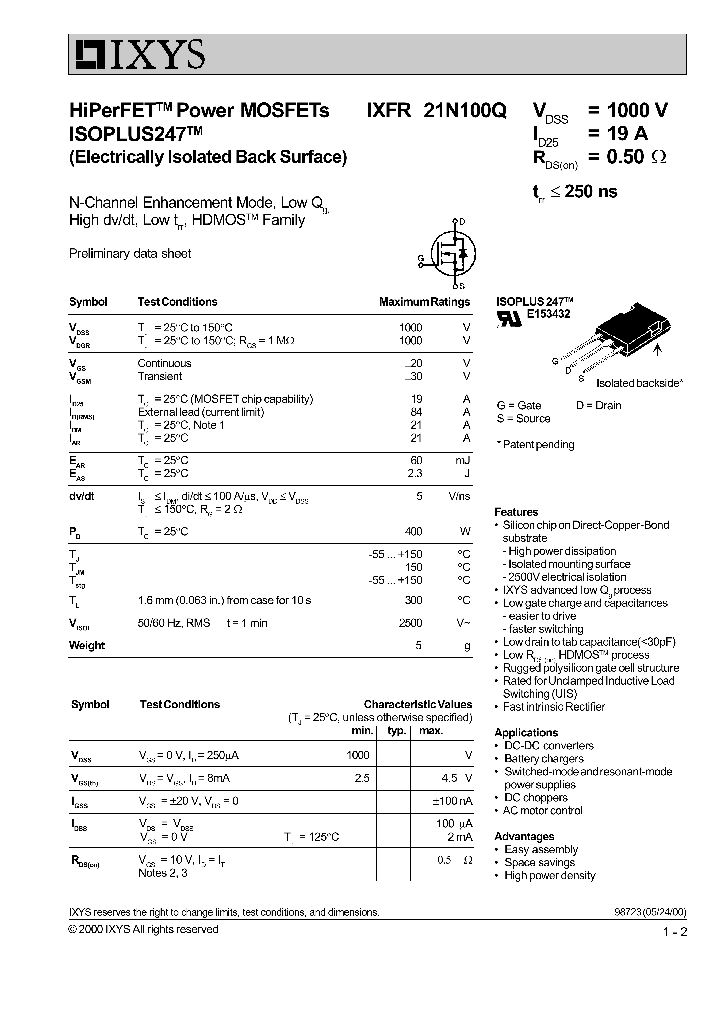 IXFR21N100Q_637959.PDF Datasheet