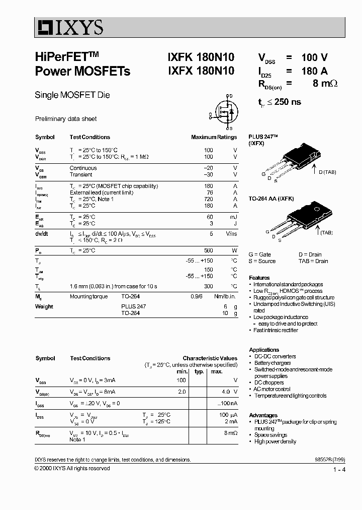 IXFX180N10_711466.PDF Datasheet