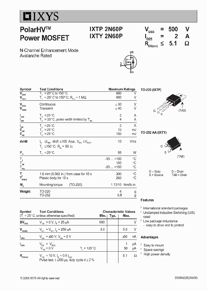 IXTP2N60P_753722.PDF Datasheet