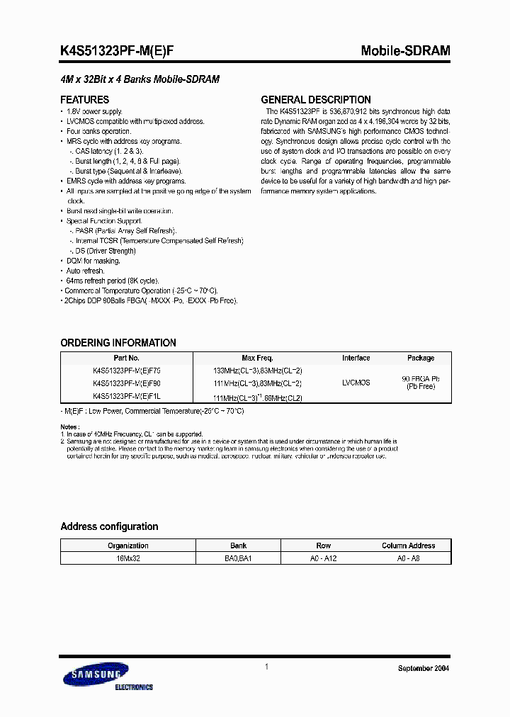 K4S51323PF-MF90_613497.PDF Datasheet