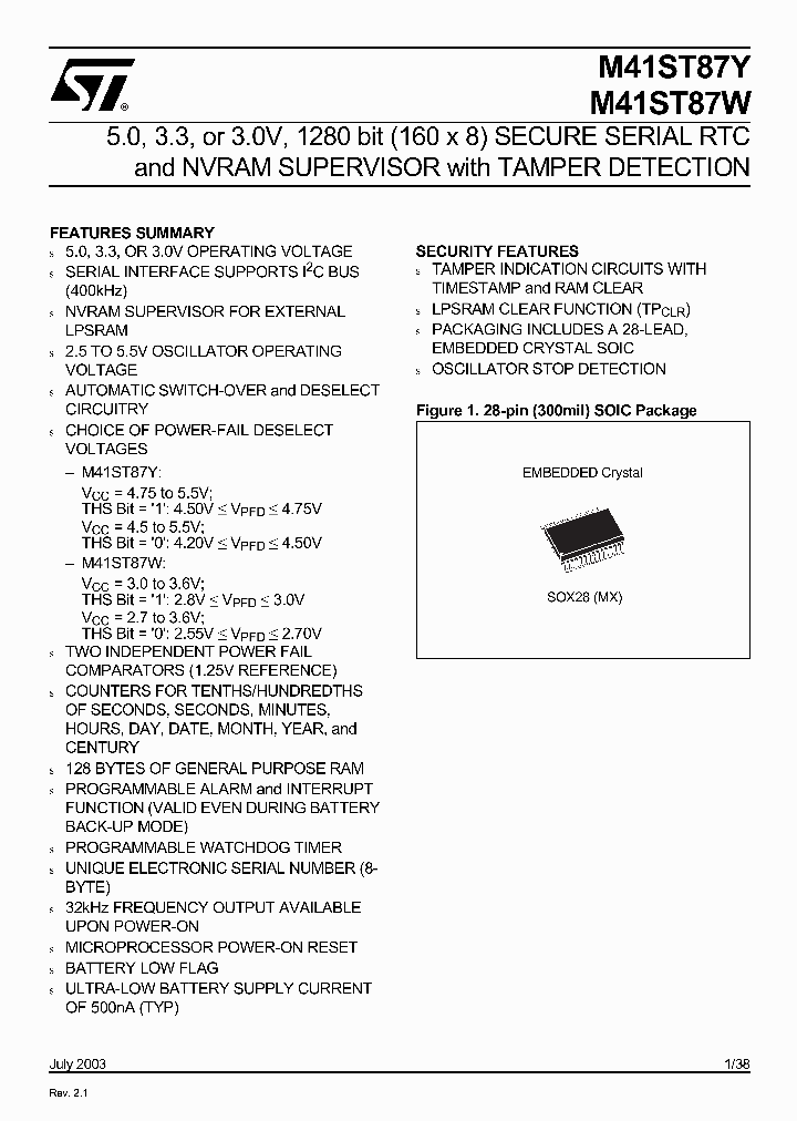 M41ST87Y_567105.PDF Datasheet