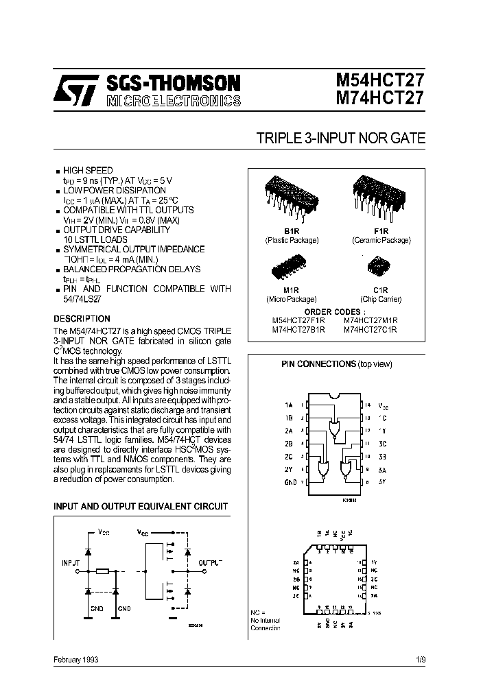 M54HCT27_751566.PDF Datasheet
