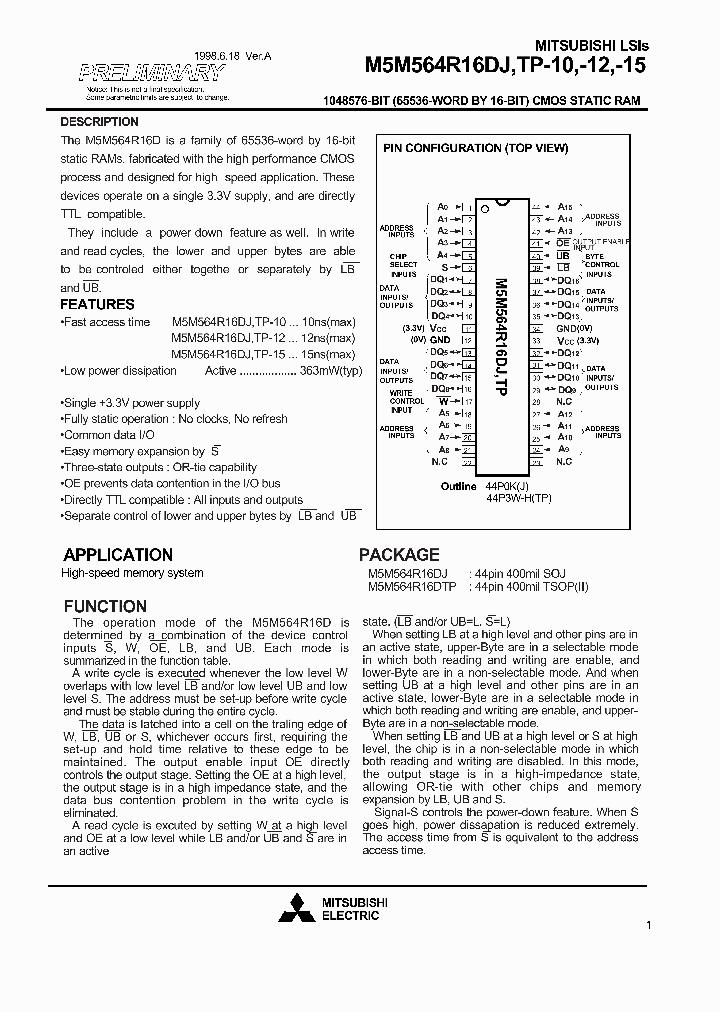 M5M564R16DJ-10_146998.PDF Datasheet