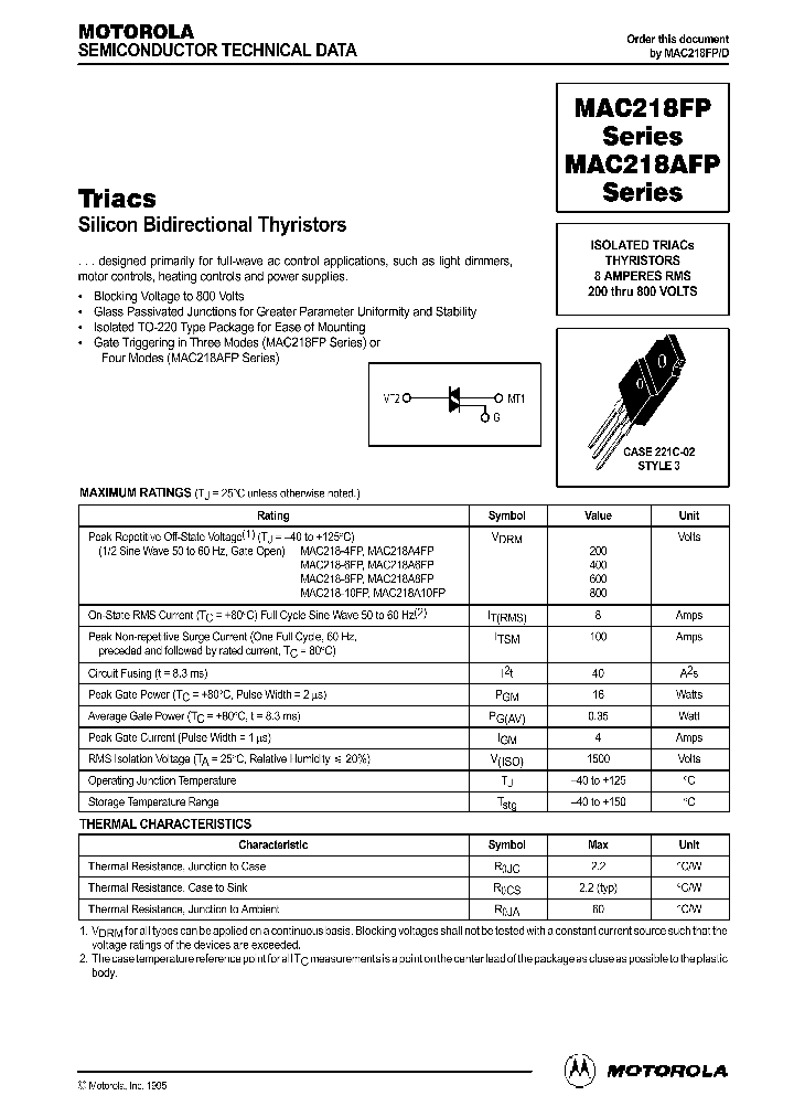 MAC218A10FP_38929.PDF Datasheet