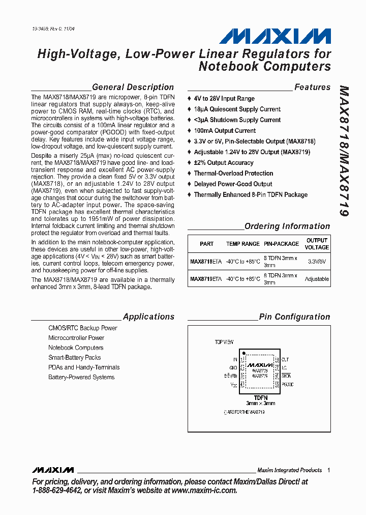 MAX8719_269088.PDF Datasheet