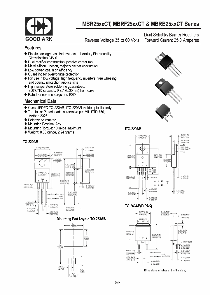 MBR25XXCT_626487.PDF Datasheet