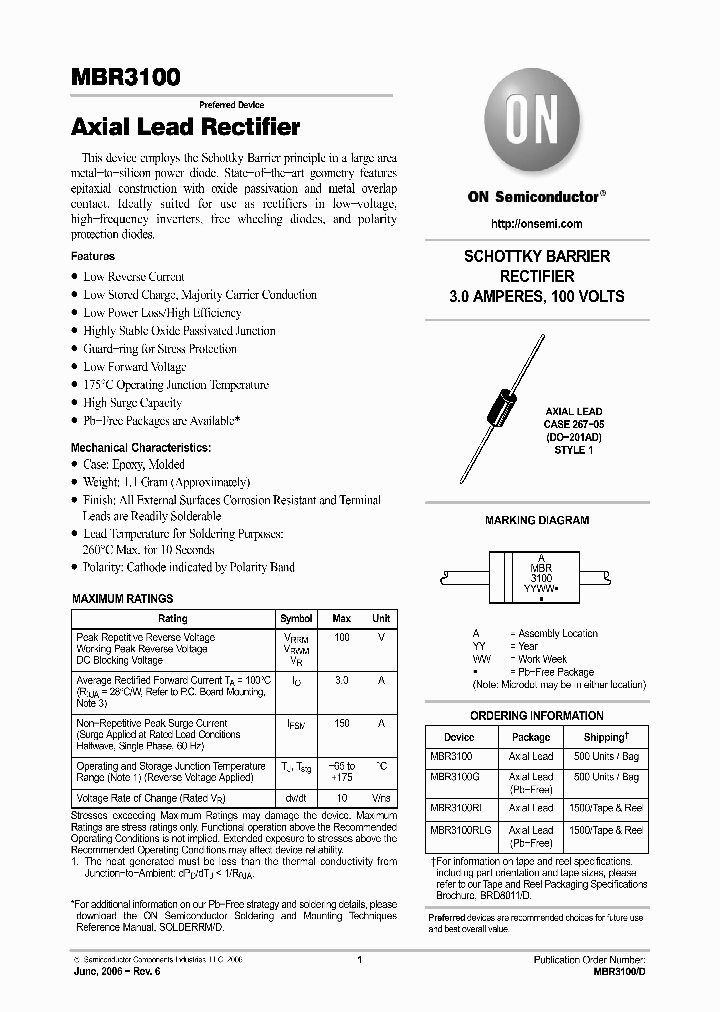 MBR3100RLG_741848.PDF Datasheet