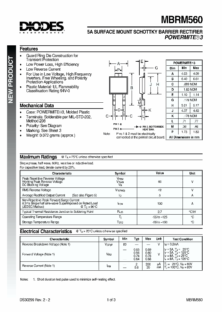 MBRM560-13_727242.PDF Datasheet