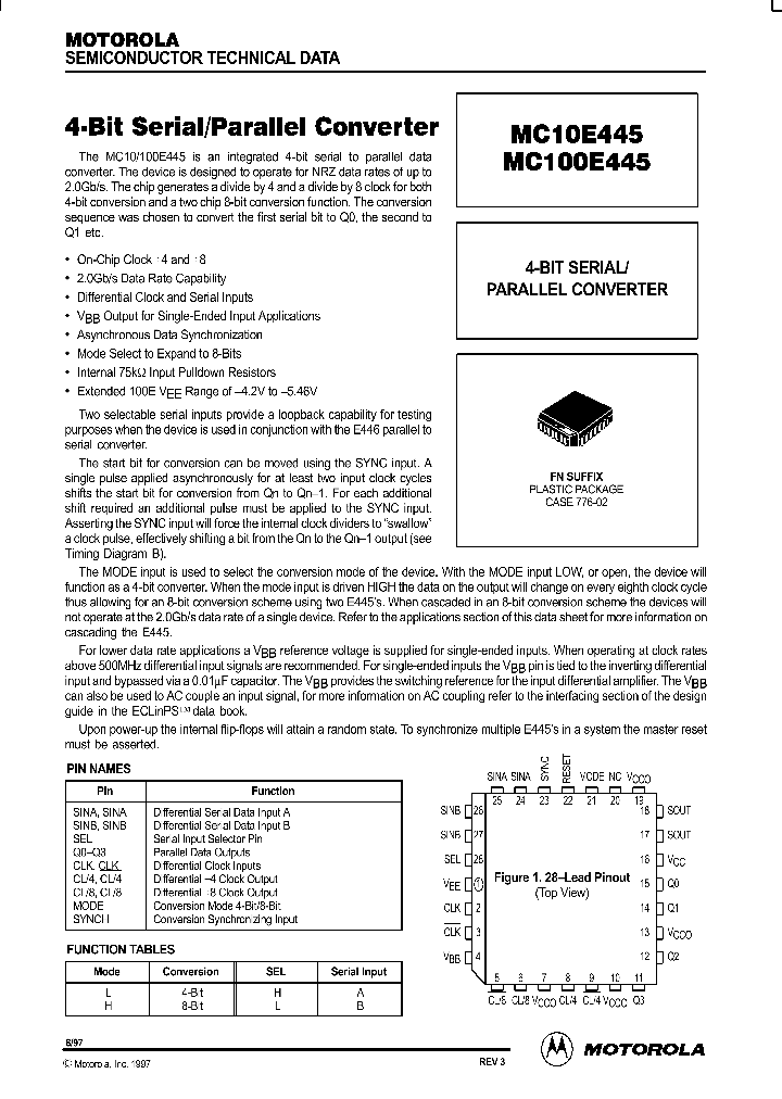 MC10E445_29365.PDF Datasheet