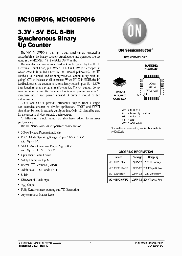 MC10EP016_83847.PDF Datasheet