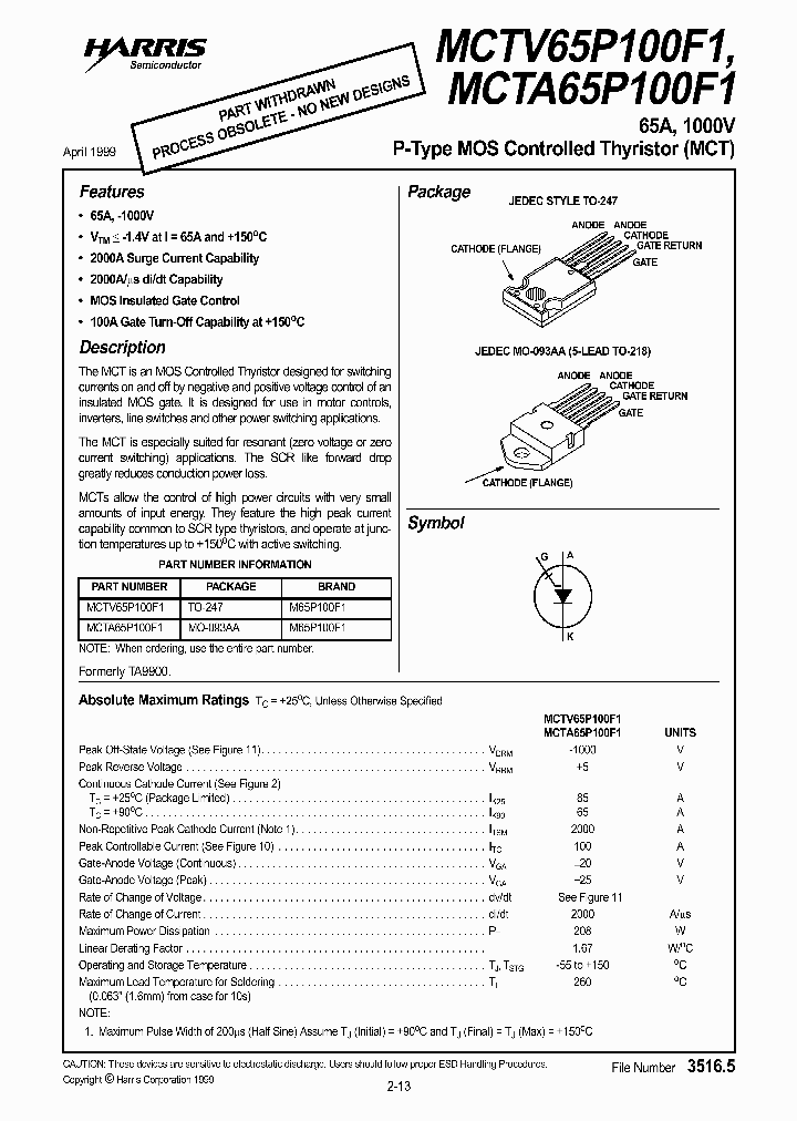MCTA65P100F1_627420.PDF Datasheet