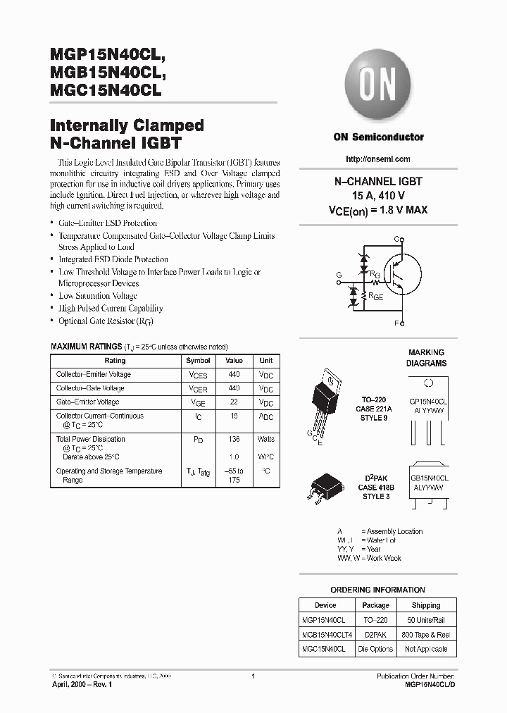 MGB15N40CLT4_742502.PDF Datasheet
