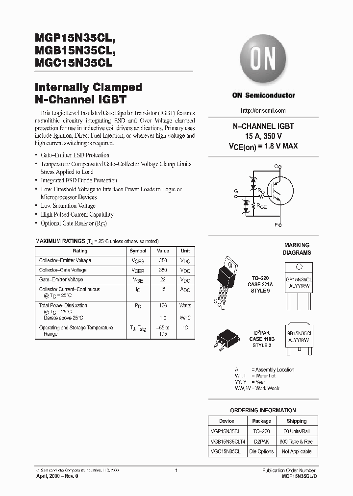 MGB15N35CLT4_742490.PDF Datasheet