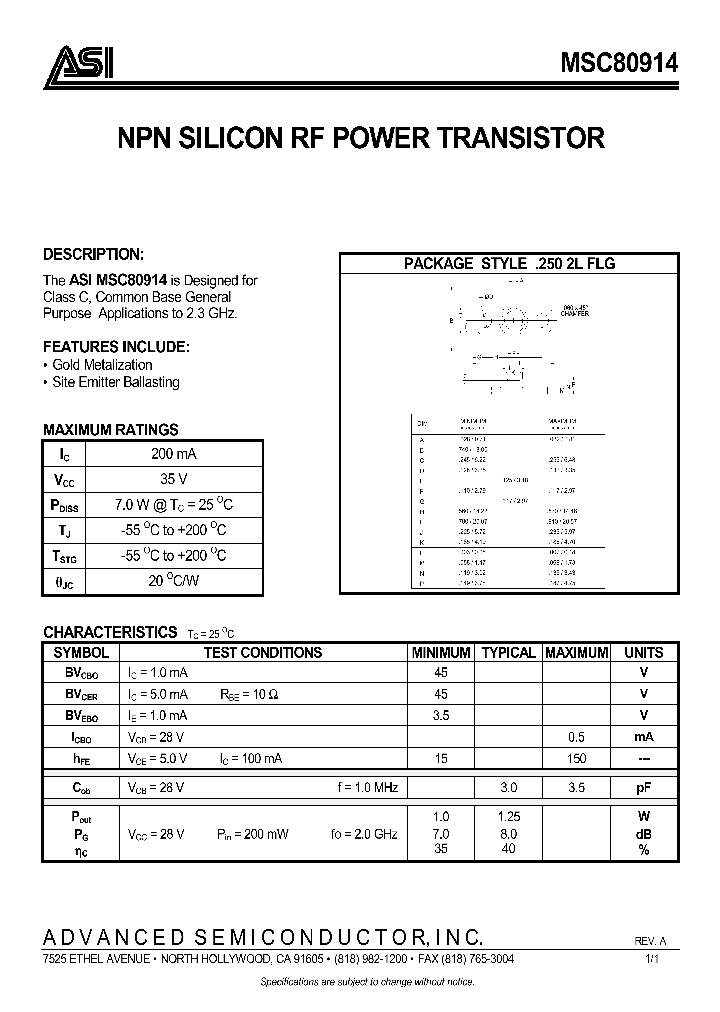 MSC80914_650350.PDF Datasheet