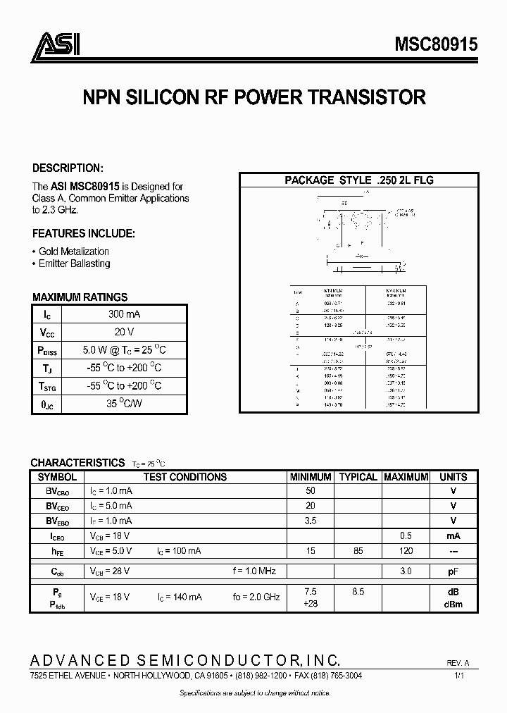 MSC80915_650345.PDF Datasheet