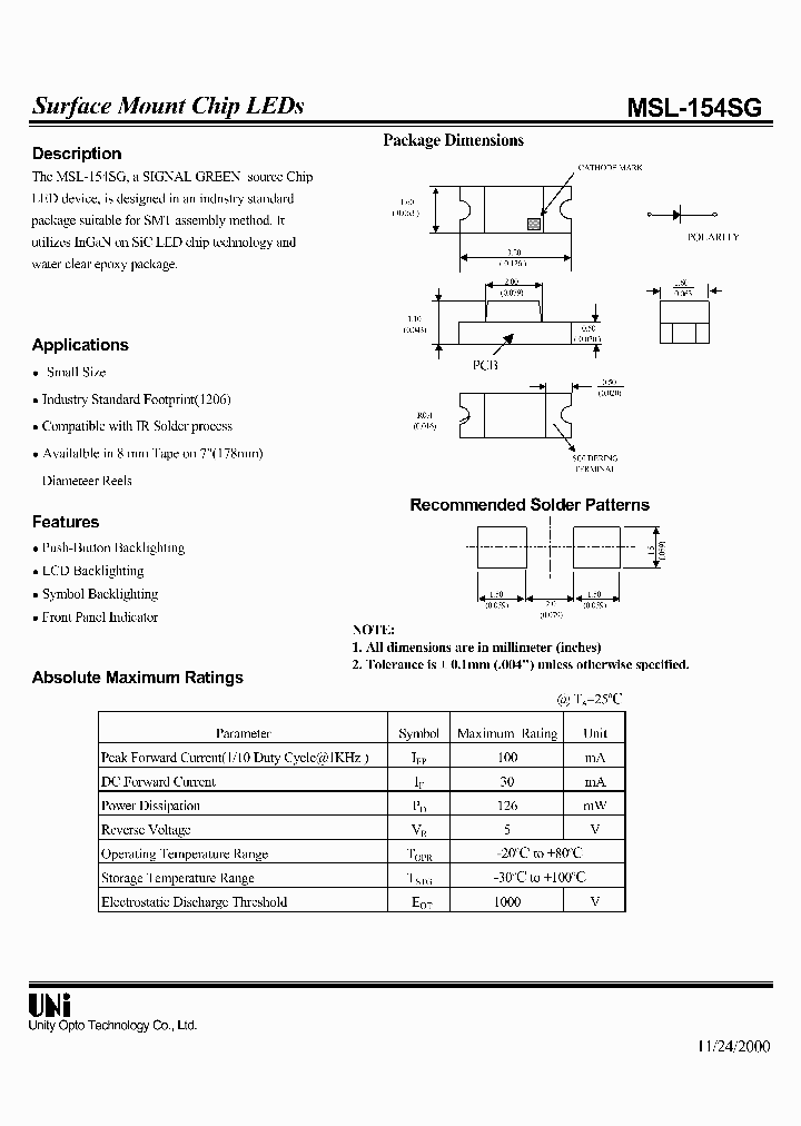 MSL-154SG_764123.PDF Datasheet