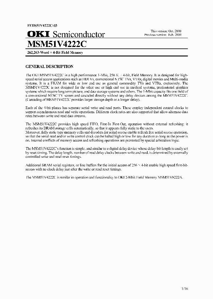 MSM51V4222C-40RA_616421.PDF Datasheet