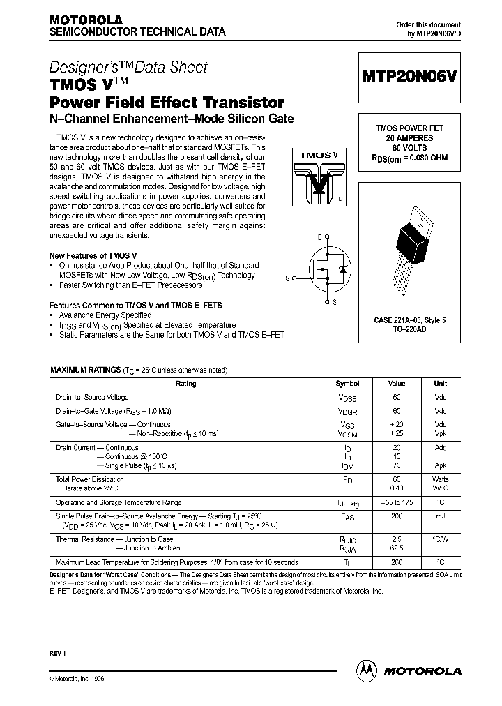 MTP20N06_161208.PDF Datasheet