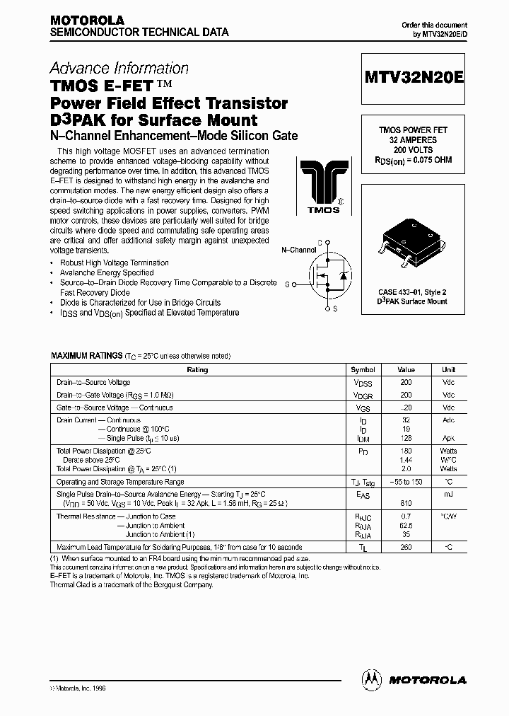 MTV32N20E_559593.PDF Datasheet