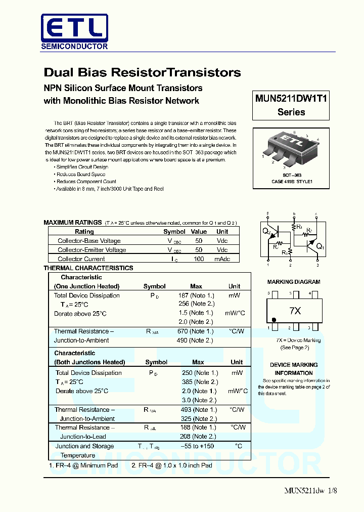 MUN5211W_646296.PDF Datasheet