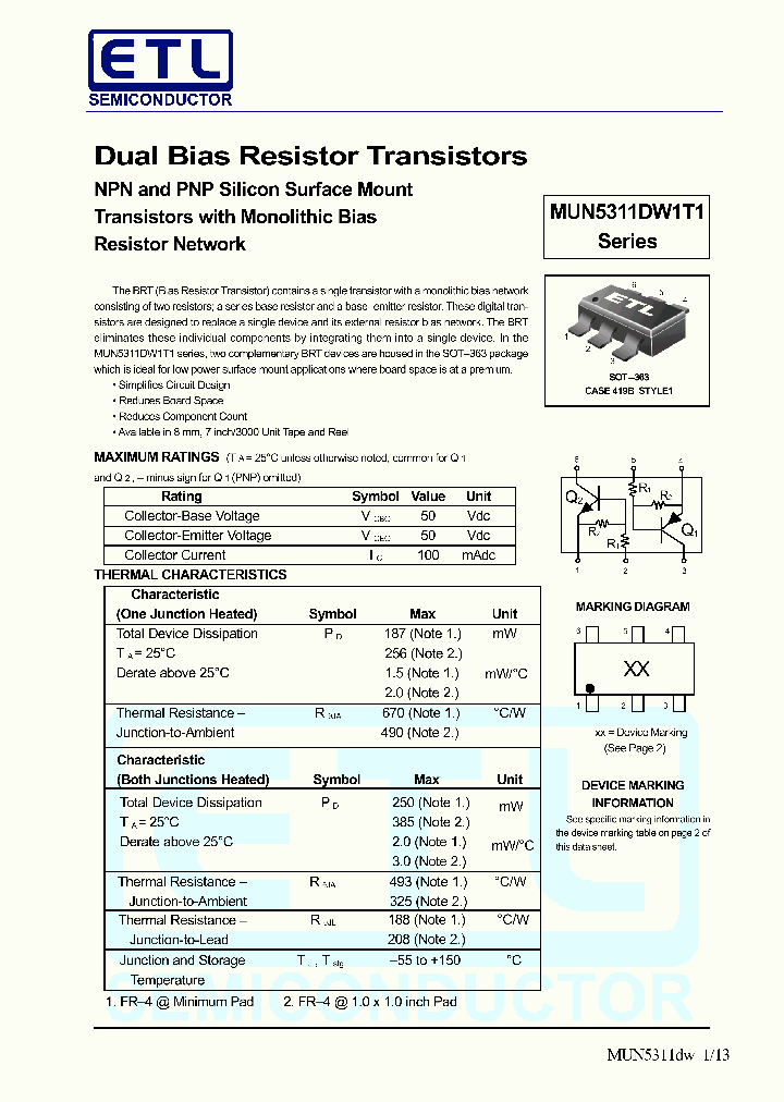 MUN5311W_646295.PDF Datasheet