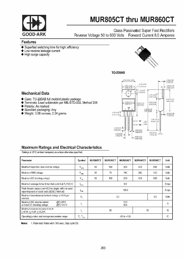 MUR805CT_605102.PDF Datasheet