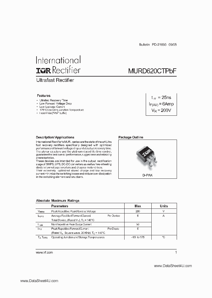 MURD620CTPBF_754917.PDF Datasheet